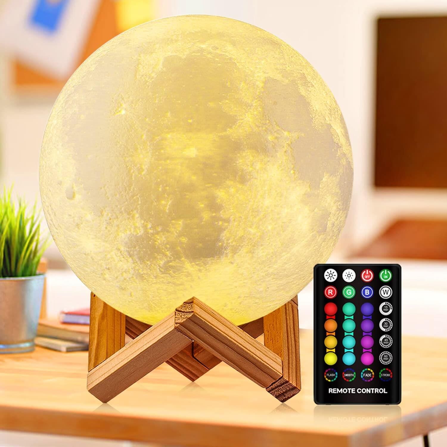 3D Moon Light - Dekoratif 3D Ay Gece Lambası