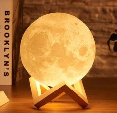 3D Moon Light - Dekoratif 3D Ay Gece Lambası