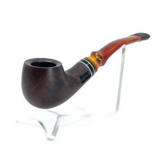 Dapper Bent Billiard Briar (Gül Kökü) 9 mm Filtreli El Yapımı Pipo - 2442