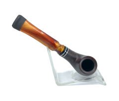 Dapper Bent Billiard Briar (Gül Kökü) 9 mm Filtreli El Yapımı Pipo - 2442