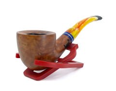 Dapper Bent Billiard Briar (Gül Kökü) 9 mm Filtreli El Yapımı Pipo - 2435