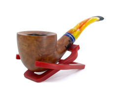Dapper Bent Billiard Briar (Gül Kökü) 9 mm Filtreli El Yapımı Pipo - 2435