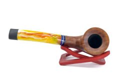 Dapper Bent Billiard Briar (Gül Kökü) 9 mm Filtreli El Yapımı Pipo - 2435