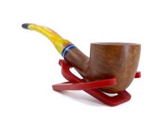 Dapper Bent Billiard Briar (Gül Kökü) 9 mm Filtreli El Yapımı Pipo - 2435