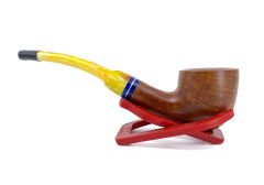 Dapper Bent Billiard Briar (Gül Kökü) 9 mm Filtreli El Yapımı Pipo - 2435