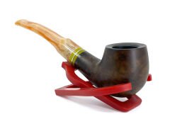 Dapper Half Bent Apple Briar (Gül Kökü) 9 mm Filtreli El Yapımı Pipo - 2434