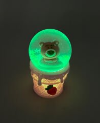 Işıklı Kar Küresi Pembe Ayıcık 7 cm