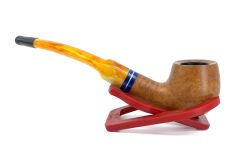 Dapper Half Bent Billiard Briar (Gül Kökü) 9 mm Filtreli El Yapımı Pipo - 2431