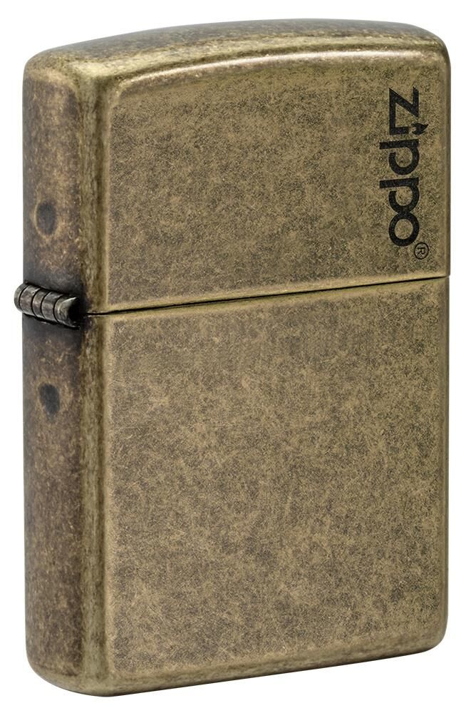 Zippo Logo Antique Brass Çakmak
