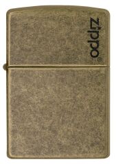 Zippo Logo Antique Brass Çakmak