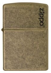 Zippo Logo Antique Brass Çakmak