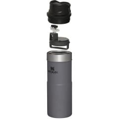 İnce Gövde Classic Trigger-Action Travel Mug 0,35 Litre(12 Oz) - Stanley Klasik Tek El Termos Bardak - Charcoal