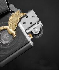 Birds and Fishes Windproof Lighter Gift Box Set - Zippo Kuş ve Balık Çakmak/Kolye Hediye Seti