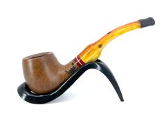 Dapper Bent Apple Briar (Gül Kökü) Pipo 9 mm Filtreli El Yapımı - 2429
