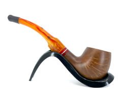 Dapper Bent Apple Briar (Gül Kökü) Pipo 9 mm Filtreli El Yapımı - 2429