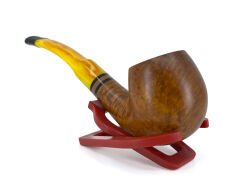 Dapper Bent Apple Briar (Gül Kökü) Pipo 9 mm Filtreli El Yapımı - 2420