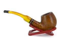 Dapper Bent Apple Briar (Gül Kökü) Pipo 9 mm Filtreli El Yapımı - 2420