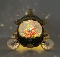 Noel Baba Özel Tasarım Bal Kabağı Işıklı ve Müzikli Kar Küresi - Yeşil