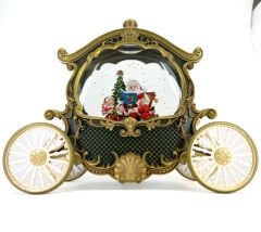 Noel Baba Özel Tasarım Bal Kabağı Işıklı ve Müzikli Kar Küresi - Yeşil