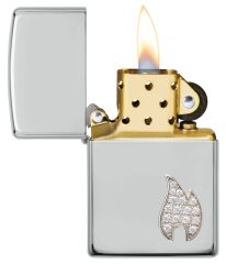 Sterling Silver Flame Emblem Dizayn Saf Gümüş Çakmak