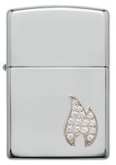 Sterling Silver Flame Emblem Dizayn Saf Gümüş Çakmak