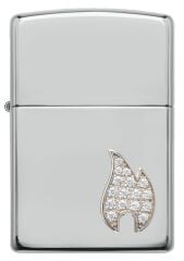 Sterling Silver Flame Emblem Dizayn Saf Gümüş Çakmak