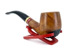 Dapper Bent Apple Briar (Gül Kökü) Pipo 9 mm Filtreli El Yapımı - 2424