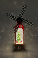 Yılbaşı Ağacı Yel Değirmeni Işıklı ve Müzikli Kar Küresi