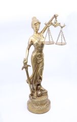 Dekoratif Justitia Themis Adalet Tanrıçası Pirinç Biblo