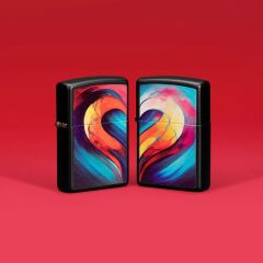 Zippo Heart Set Left-Right Set/Bütün Kalp Çakmak Seti Dizayn Çakmak
