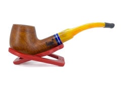 Dapper Bent Apple Briar (Gül Kökü) Pipo 9 mm Filtreli El Yapımı - 2428