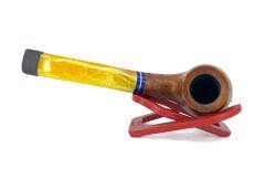 Dapper Bent Apple Briar (Gül Kökü) Pipo 9 mm Filtreli El Yapımı - 2428