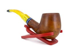 Dapper Bent Apple Briar (Gül Kökü) Pipo 9 mm Filtreli El Yapımı - 2428