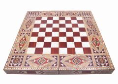 Masif Ahşap Gerçek Sedef Kakmalı El İmalatı Tavla Takımı