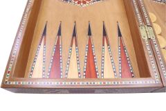 Masif Ahşap Gerçek Sedef Kakmalı El İmalatı Tavla Takımı