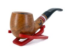 Dapper Bent Apple Briar (Gül Kökü) Pipo 9 mm Filtreli El Yapımı - 2426