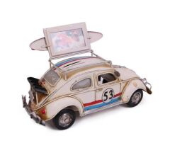 Dekoratif Metal Vosvos Araba Çerçeveli ve Kumbaralı Biblo