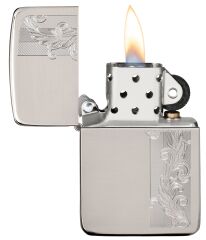 Zippo Herringbone Filigree - Balıksırtı Telkari Saf Gümüş Çakmak