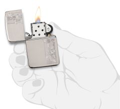 Zippo Herringbone Filigree - Balıksırtı Telkari Saf Gümüş Çakmak
