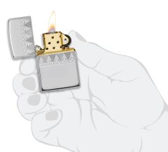 Zippo SS Diamond Pattern - Elmas Deseni Saf Gümüş Çakmak