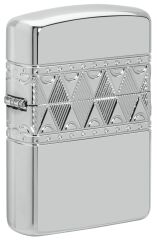 Zippo SS Diamond Pattern - Elmas Deseni Saf Gümüş Çakmak