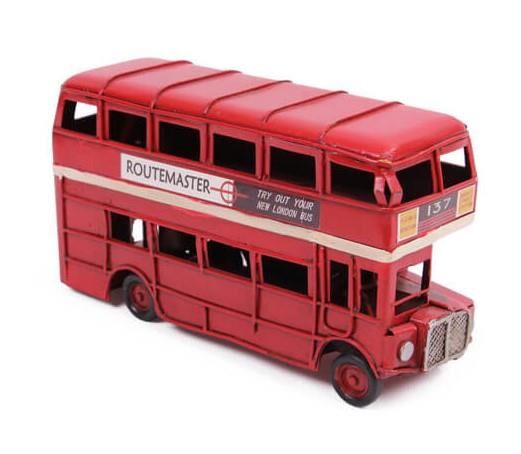 Dekoratif Metal Londra Şehir Otobüsü Biblo