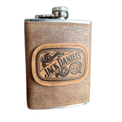 J&D Paslanmaz Çelik Matara Set - 4 Shot Bardak ve Huni - Kahverengi