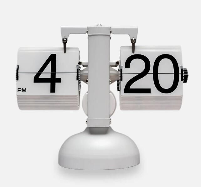 Crownwell Masaüstü Led Işıklı Flip Saat - Beyaz