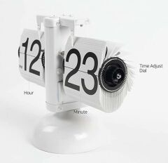 Crownwell Masaüstü Led Işıklı Flip Saat - Beyaz