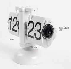Crownwell Masaüstü Led Işıklı Flip Saat - Beyaz