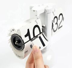 Crownwell Masaüstü Led Işıklı Flip Saat - Beyaz