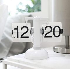 Crownwell Masaüstü Led Işıklı Flip Saat - Beyaz