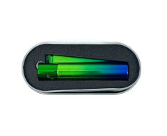 Clipper Özel Kutusunda Metal Çakmak - Yeşil/Mavi Spektrum Parlak