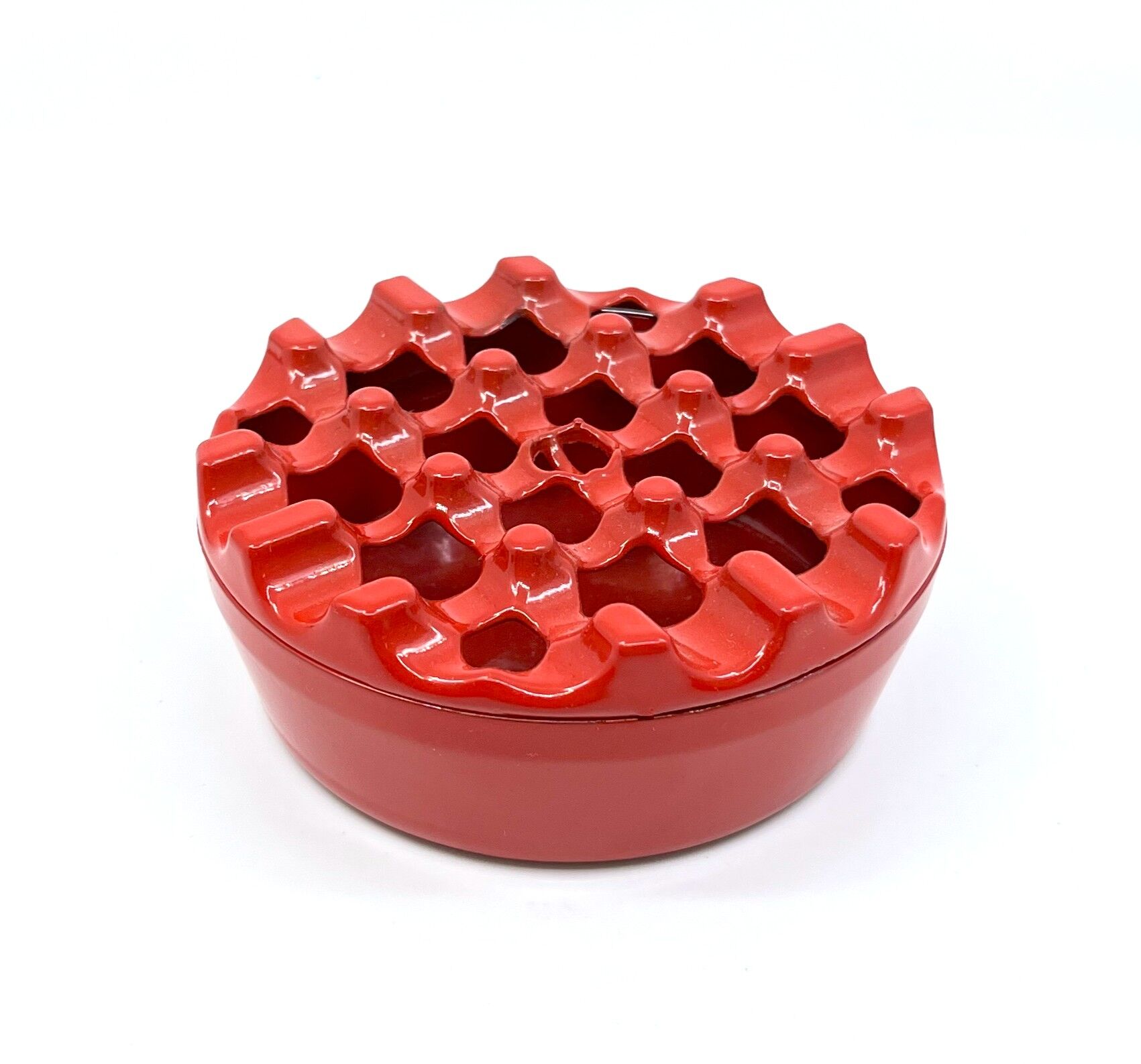 Yuvarlak Metal Küllük - Kırmızı